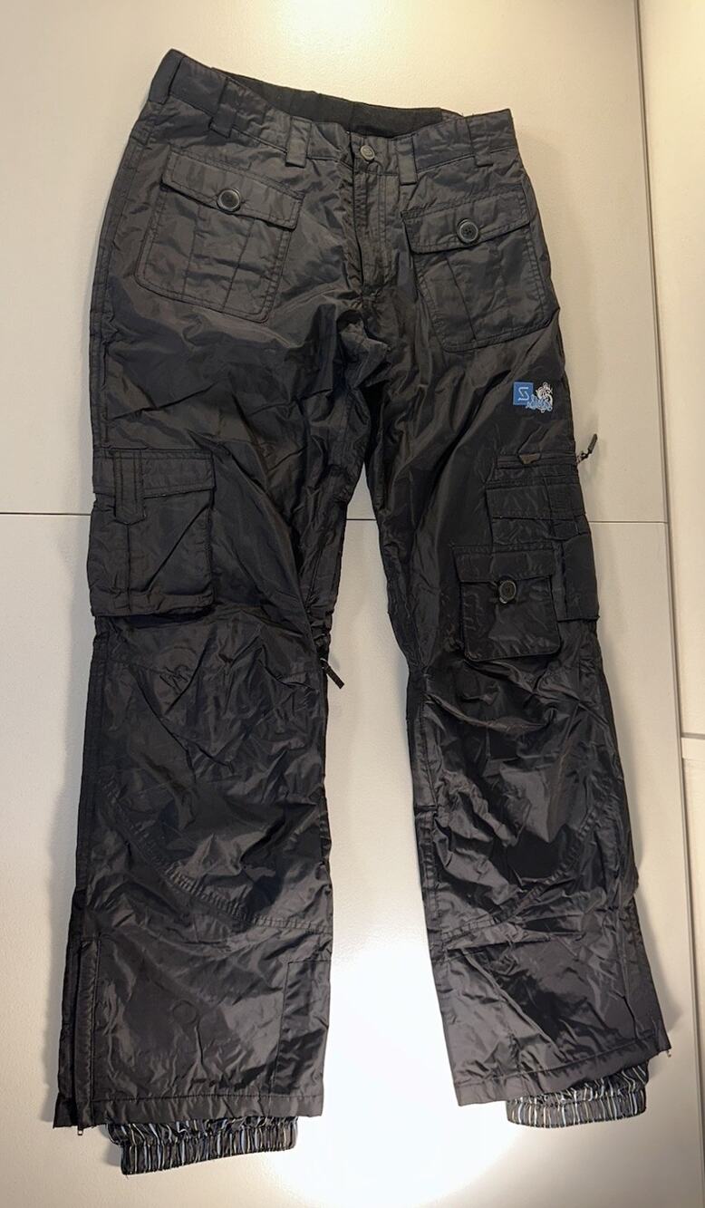 SIMS Bootcut Snowboard Ski Winter Snow Pants Cargo Pockets Black - M Flaw Read